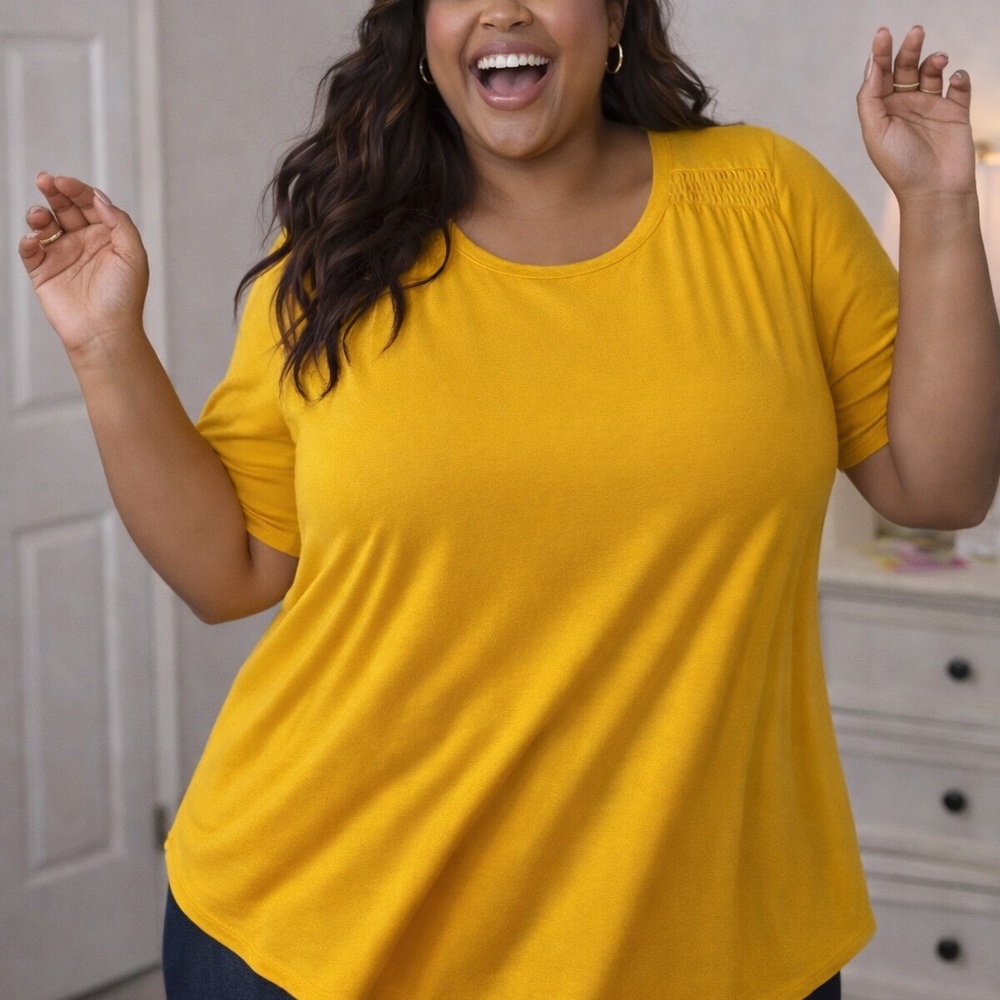 Lane Bryant Vibrant Yellow Blouse